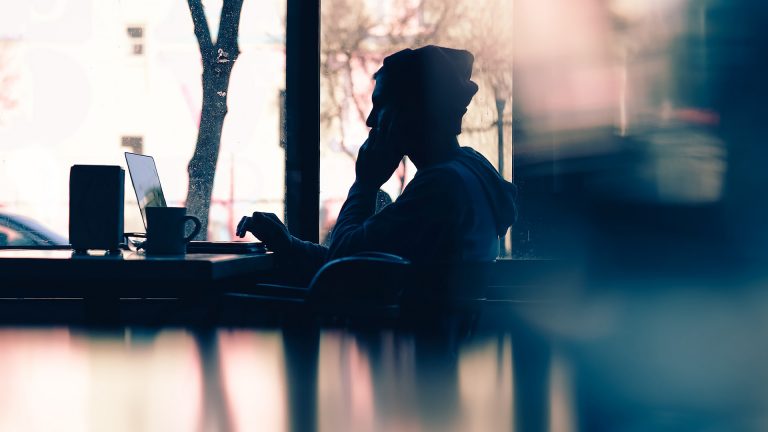 Woman working on laptop